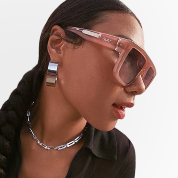 QUAY Get In Line Sunglasses Milky Carmel Shield Frame Brown Gradient Lens Unisex - Picture 8 of 15